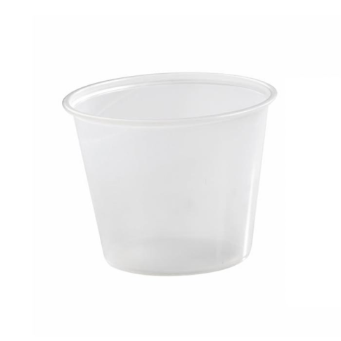 Pot plastique PS translucide rond   H59mm 150ml