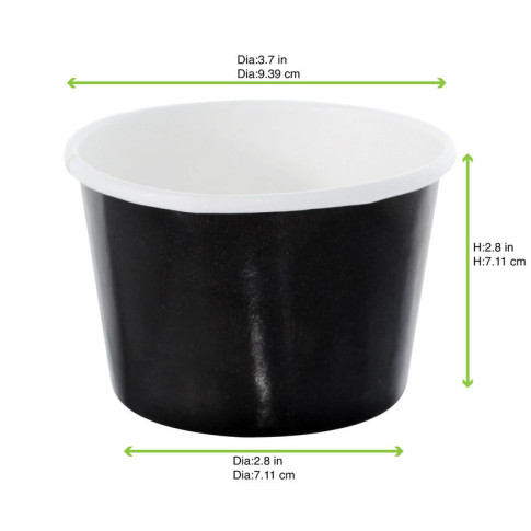Pot carton noir chaud et froid   H62mm 280ml