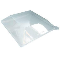 Couvercle dôme rectangulaire transparent en plastique PET  132x132mm H31mm