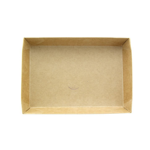 Barquette sushi en carton kraft brun avec couvercle transparent en plastique PET  153x102mm H25mm