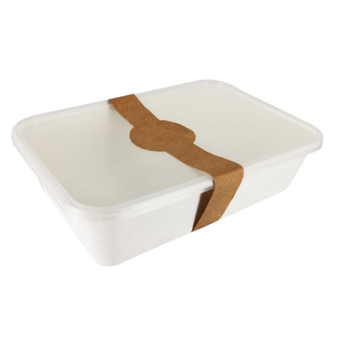 Couvercle rectangulaire plat translucide en plastique PP 173x120mm