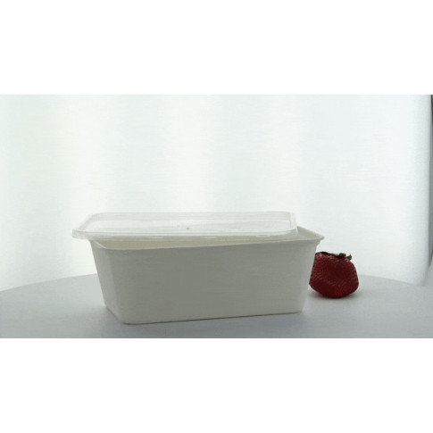 Couvercle rectangulaire plat translucide en plastique PP 173x120mm