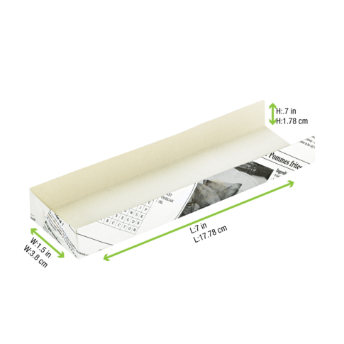 Support hot-dog carton impression journal  180x40mm H19mm