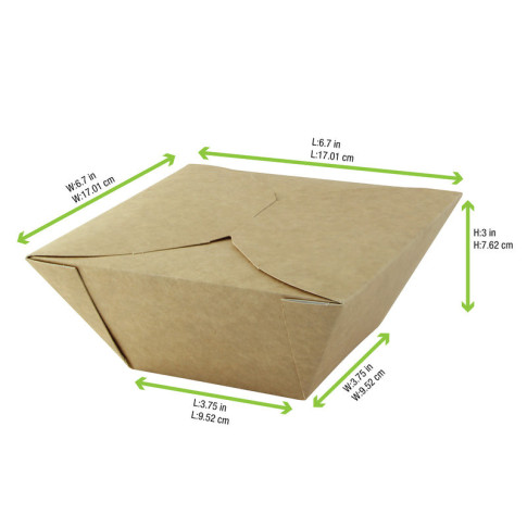 Boite repas carton kraft  170x170mm H80mm 1450ml