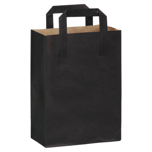 Sac cabas papier kraft brun recyclé imprimé noir 180x85mm H230mm