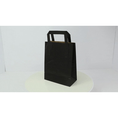 Sac cabas papier kraft brun recyclé imprimé noir 180x85mm H230mm