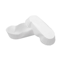 Caissette papier de cuisson ovale blanche siliconée 155x75mm H57mm