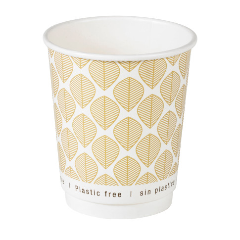 Gobelet en carton brun à double paroi sans matière plastique, Waterbased  H92mm 230ml