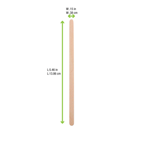 Spatule à café bois à bouts carrés  5x1mm H140mm