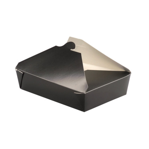 Boîte repas carton noir 217x160mm H50mm 1450ml