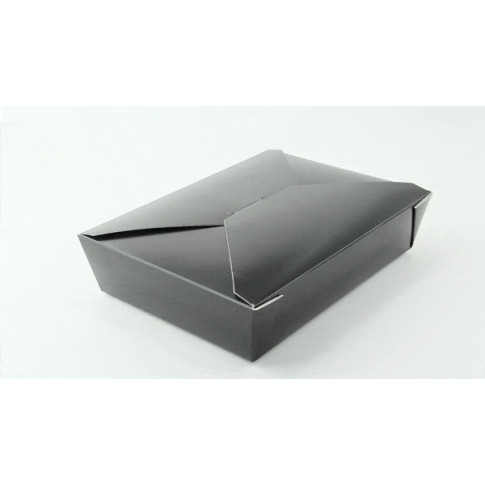Boîte repas carton noir 217x160mm H50mm 1450ml