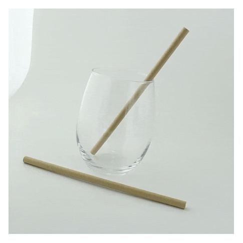 Paille en papier kraft brun  H197mm