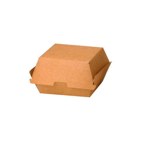 Boîte burger carton kraft brun 150x135mm H80mm