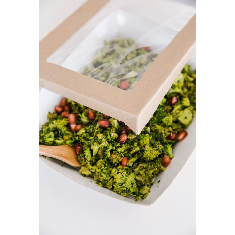 Boîte "Kray" rectangulaire carton avec couvercle à fenêtre 225x155mm H53mm