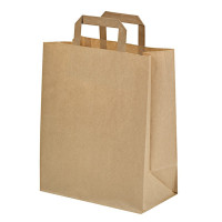 Sac cabas papier kraft brun recyclé 175x90mm H215mm