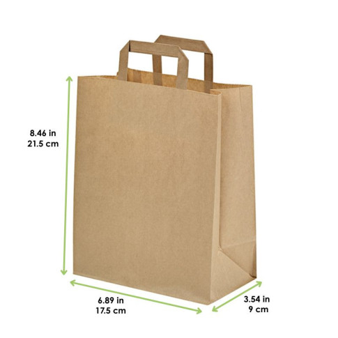 Sac cabas papier kraft brun recyclé 175x90mm H215mm