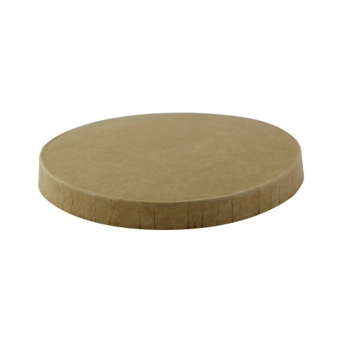 Couvercle plat brun en carton kraft perforé pour boisson chaude  H7,5mm
