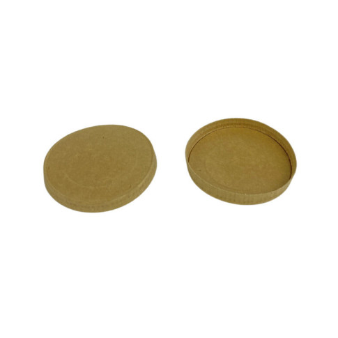 Couvercle plat brun en carton kraft perforé pour boisson chaude  H7,5mm