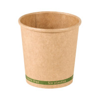 Gobelet Zen en carton kraft brun sans plastique, Waterbased  H62mm 120ml