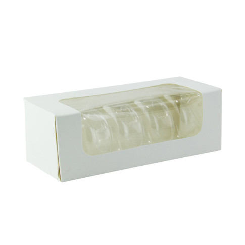 Insert plastique PET transparent pour 4 macarons (1x4) avec fermeture clipsable  128x68mm H23mm