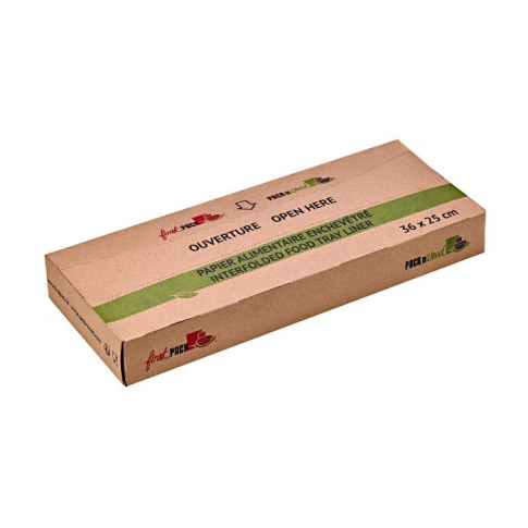 Papier alimentaire blanc enchevêtré en boite distributrice  400x300mm