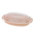 Bol Reemp beige en plastique PP avec couvercle transparent   H76mm 600ml