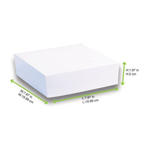 Boîte pâtissière carton blanche 200x200mm H50mm