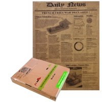 Papier alimentaire kraft brun décor en boite distributrice  350x270mm