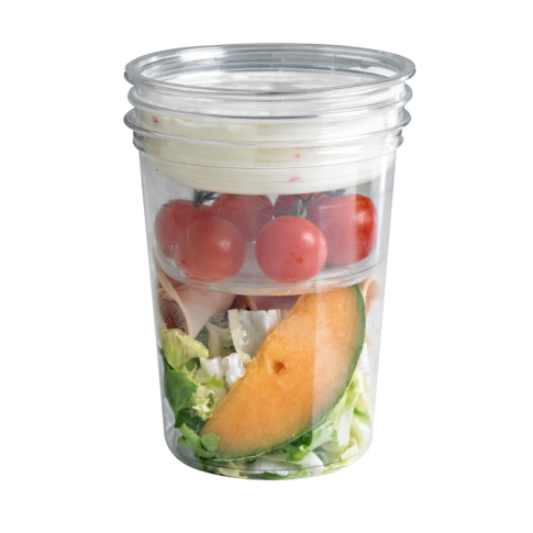 Pot Deli rond PET transparent  H139mm 1000ml