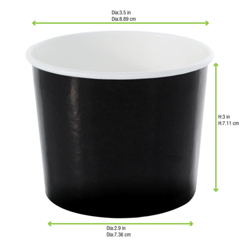 Pot carton noir chaud et froid   H70mm 320ml