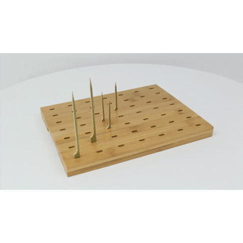 Support en bambou rectangulaire pour 49 piques 250x200mm H25mm
