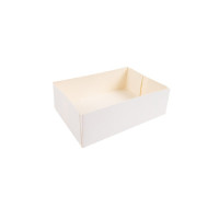 Boite pâtissière carton blanc sans couvercle  180x120mm H50mm