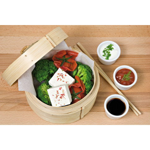 Couvercle plat en bambou tréssé  H50mm