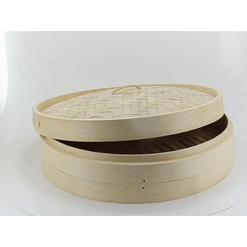 Couvercle plat en bambou tréssé  H50mm