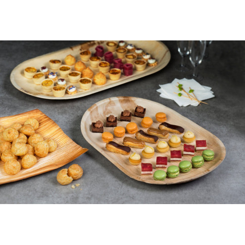 Plateau rectangulaire en palmier  410x90mm H25mm