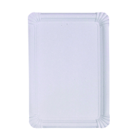 Assiette rectangulaire en carton blanc 340x240mm