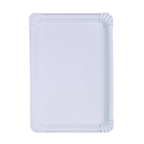 Assiette rectangulaire en carton blanc 340x240mm
