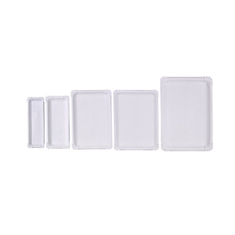 Assiette rectangulaire en carton blanc 340x240mm