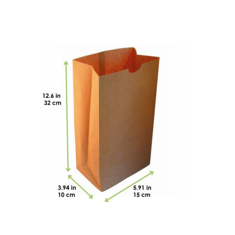Sac SOS papier kraft brun recyclé 150x100mm H320mm