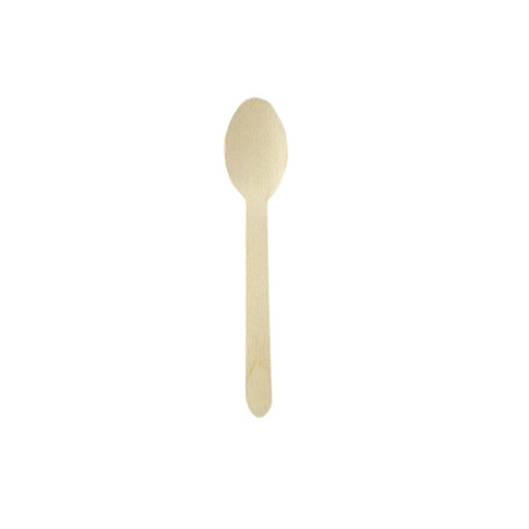 Cuillère en bois, emballage papier kraft   H160mm