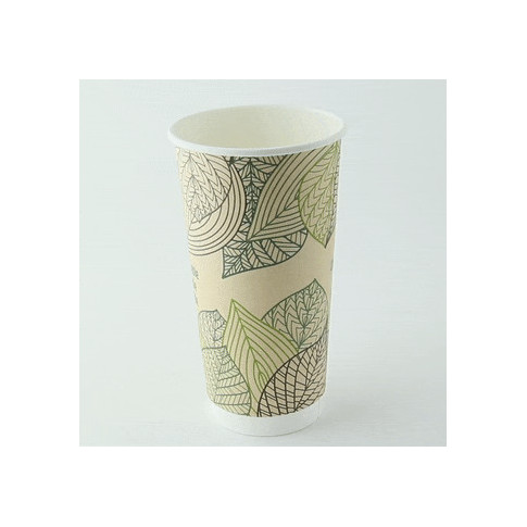Gobelet en carton kraft brun à double paroi avec laminage PLA   H159mm 590ml