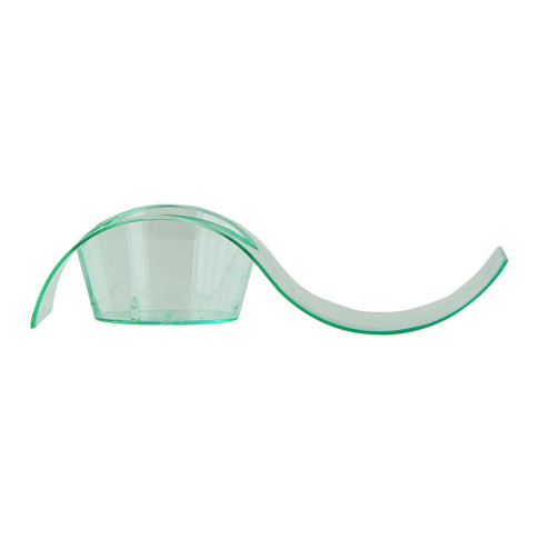 Mise en bouche  pot vague plastique PS vert transparente “Gizmo“  100x40mm H24mm