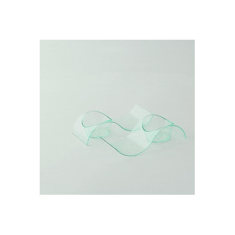 Mise en bouche  pot vague plastique PS vert transparente “Gizmo“  100x40mm H24mm