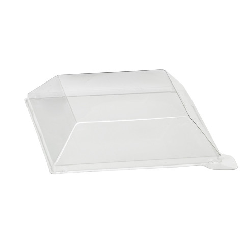 Couvercle dôme transparent en plastique PET pour mise en bouche Klarity 130x130mm H30mm