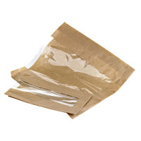 Sac papier kraft brun à fenêtre 120x50mm H220mm