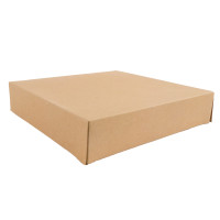 Boite pâtissière carton kraft brun  230x230mm H50mm