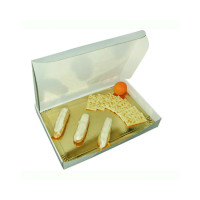 Boite traiteur lunch carton microcannelé blanc  280x190mm H60mm