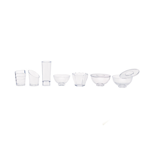 Mini coupelle plastique PS transparente "Milou"   H38mm 60ml