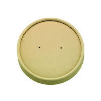Couvercle plat brun en carton kraft perforé pour la vapeur  H16mm