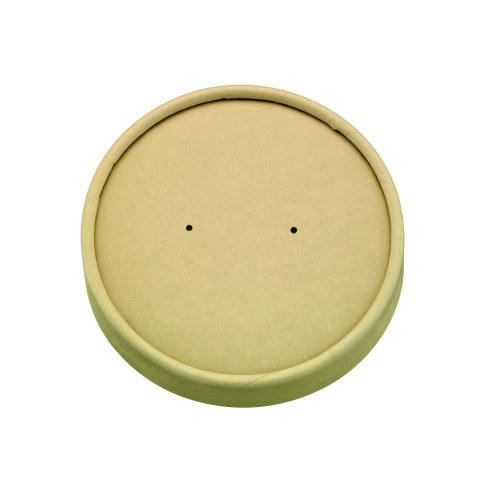 Couvercle plat brun en carton kraft perforé pour la vapeur  H16mm